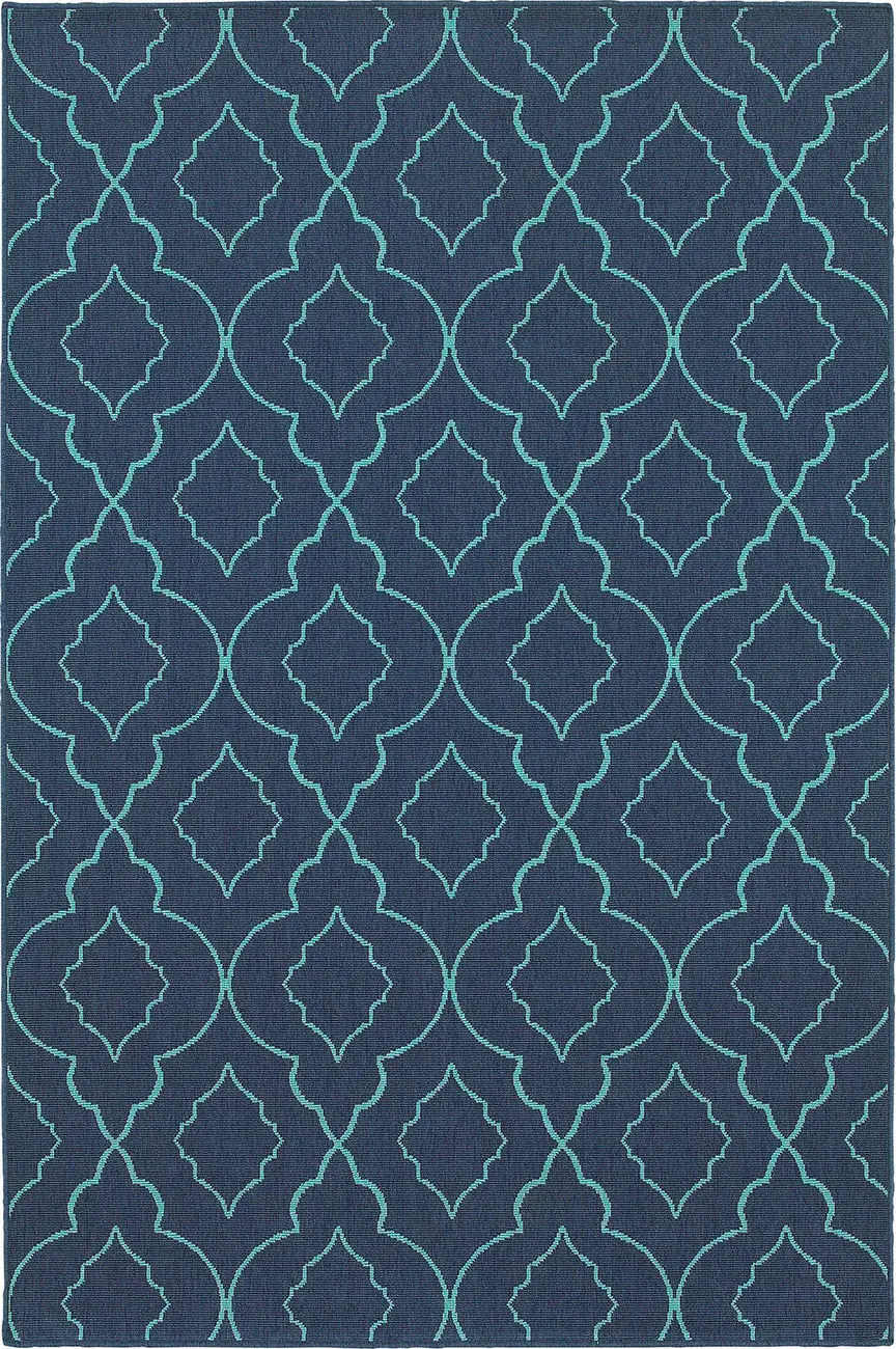 Modern Loom Meridian 7310_7541B Navy Outdoor Rug