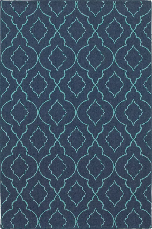 Modern Loom Meridian 7310_7541B Navy Outdoor Rug