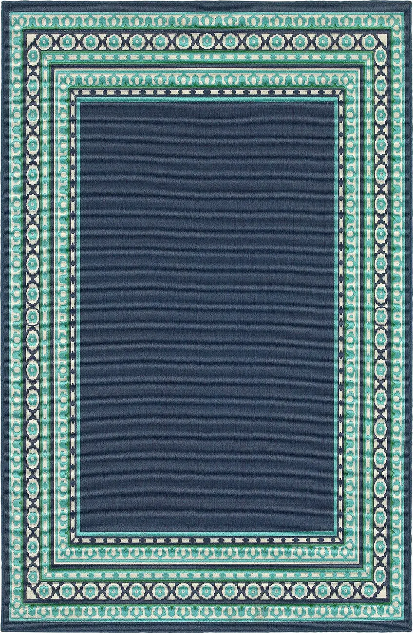 Modern Loom Meridian 7310_9650B Navy Outdoor Rug