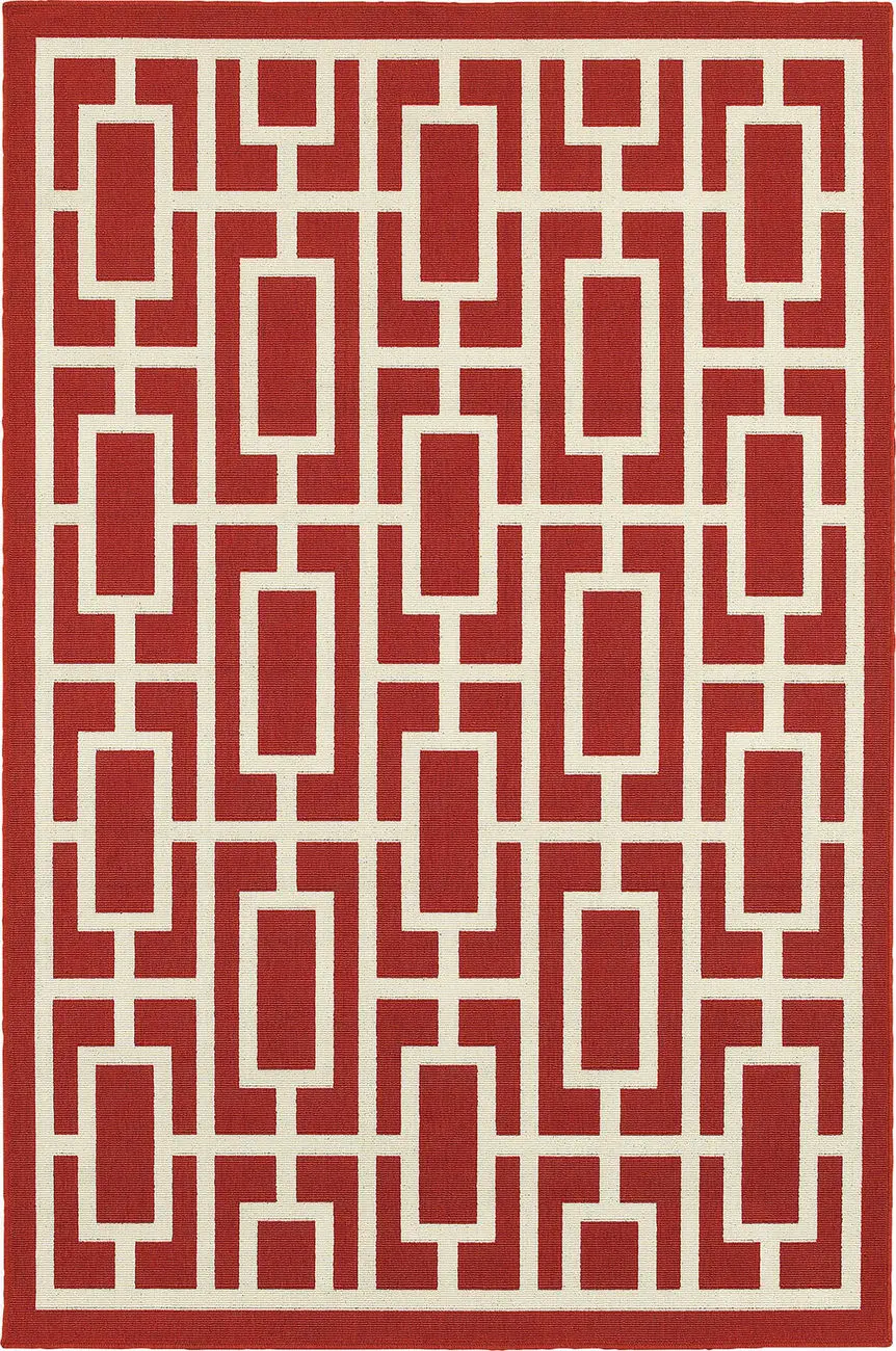 Modern Loom Meridian 7310_9754R Red Outdoor Rug