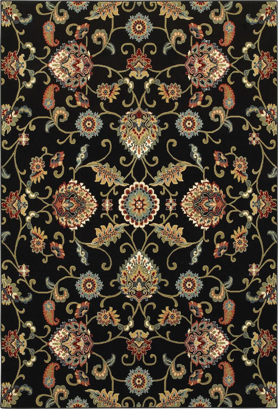 Modern Loom Kashan 7310_9946K Black Transitional Rug