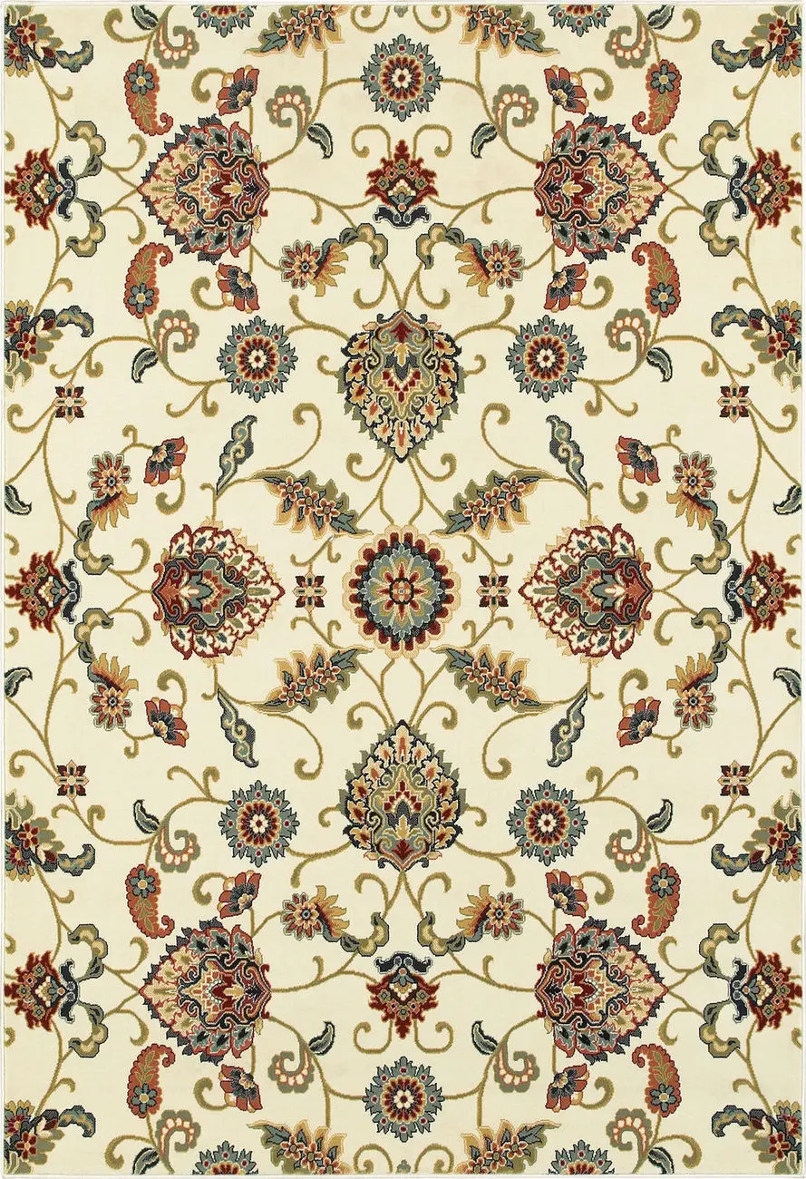 Modern Loom Kashan 7310_9946W Ivory Transitional Rug