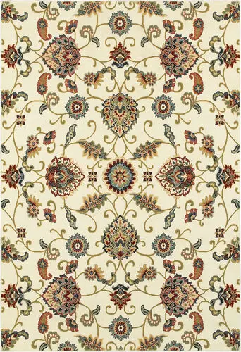 Modern Loom Kashan 7310_9946W Ivory Transitional Rug