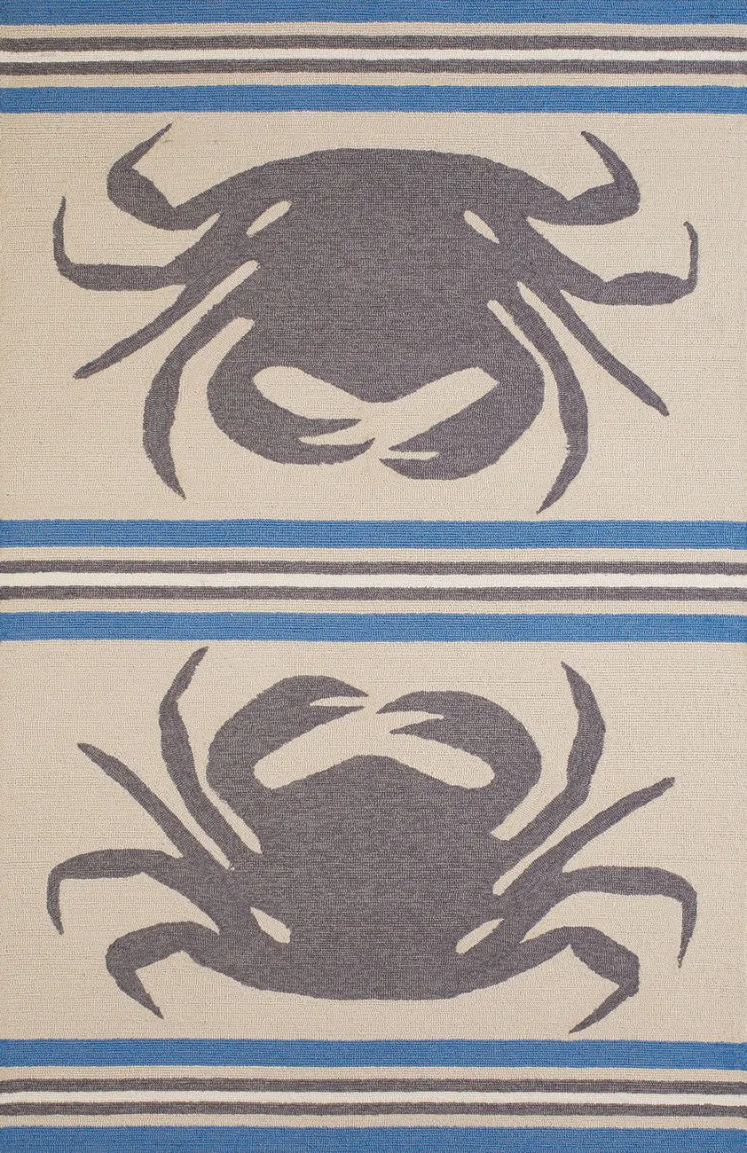 Modern Loom Crab Shack 7410_1501_21972 Grey Polyester Outdoor Rug