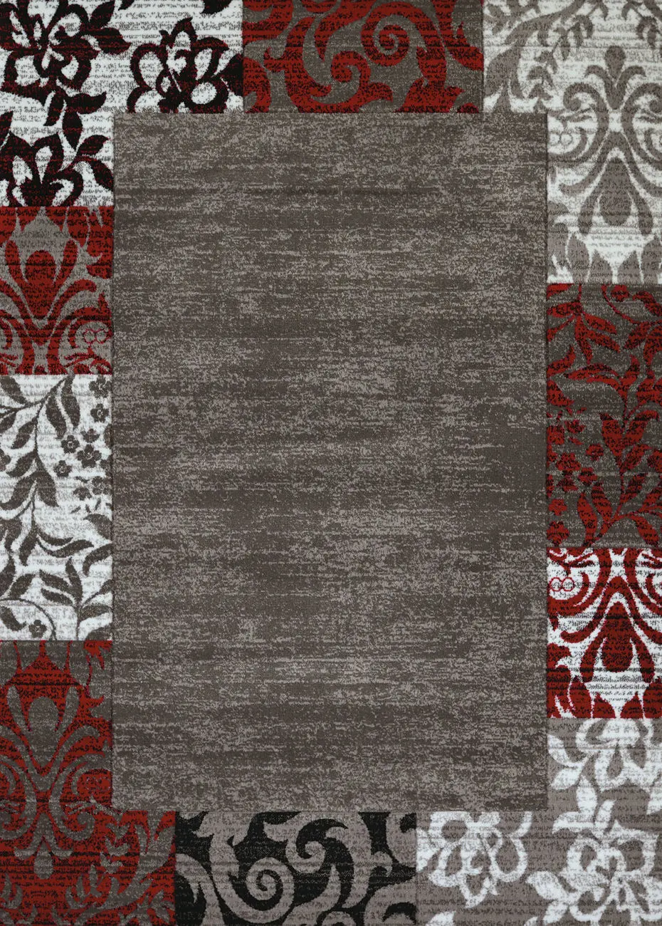 Modern Loom Valence 7410_710_131 Scarlet Bordered Polyester Rug
