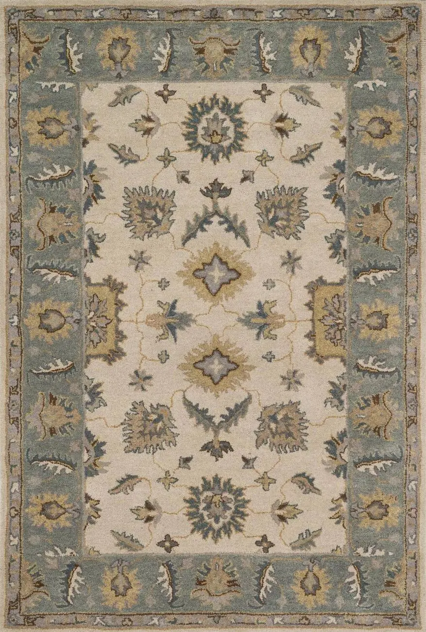 Fairfield HFF05 Beige/Slate Traditional Patterned Rug