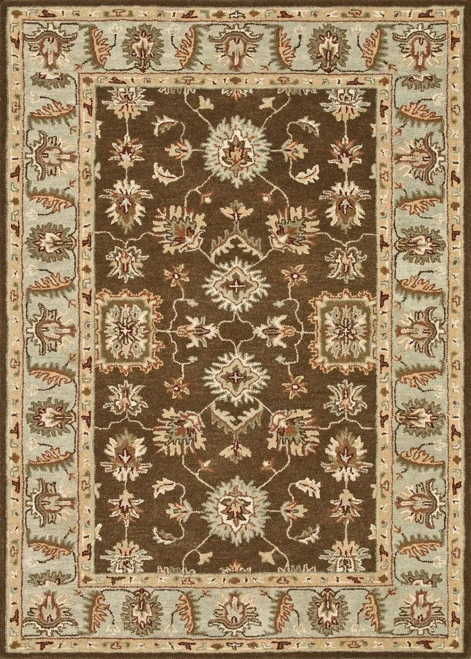 Fairfield HFF05 Brown/Turquoise Patterned Traditional Rug