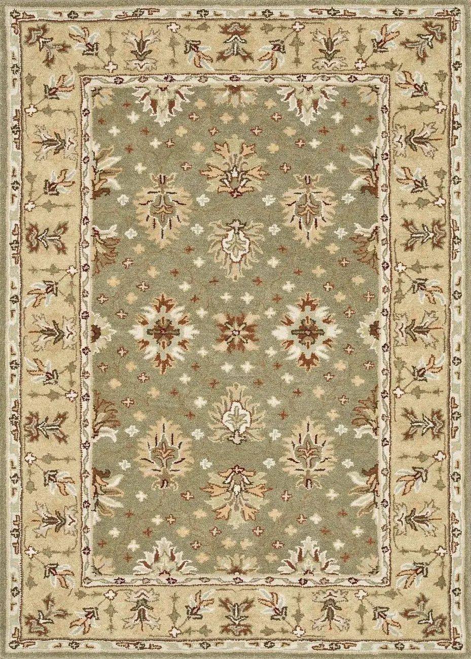 Fairfield HFF11 Sage/Cream Patterned Wool Rug