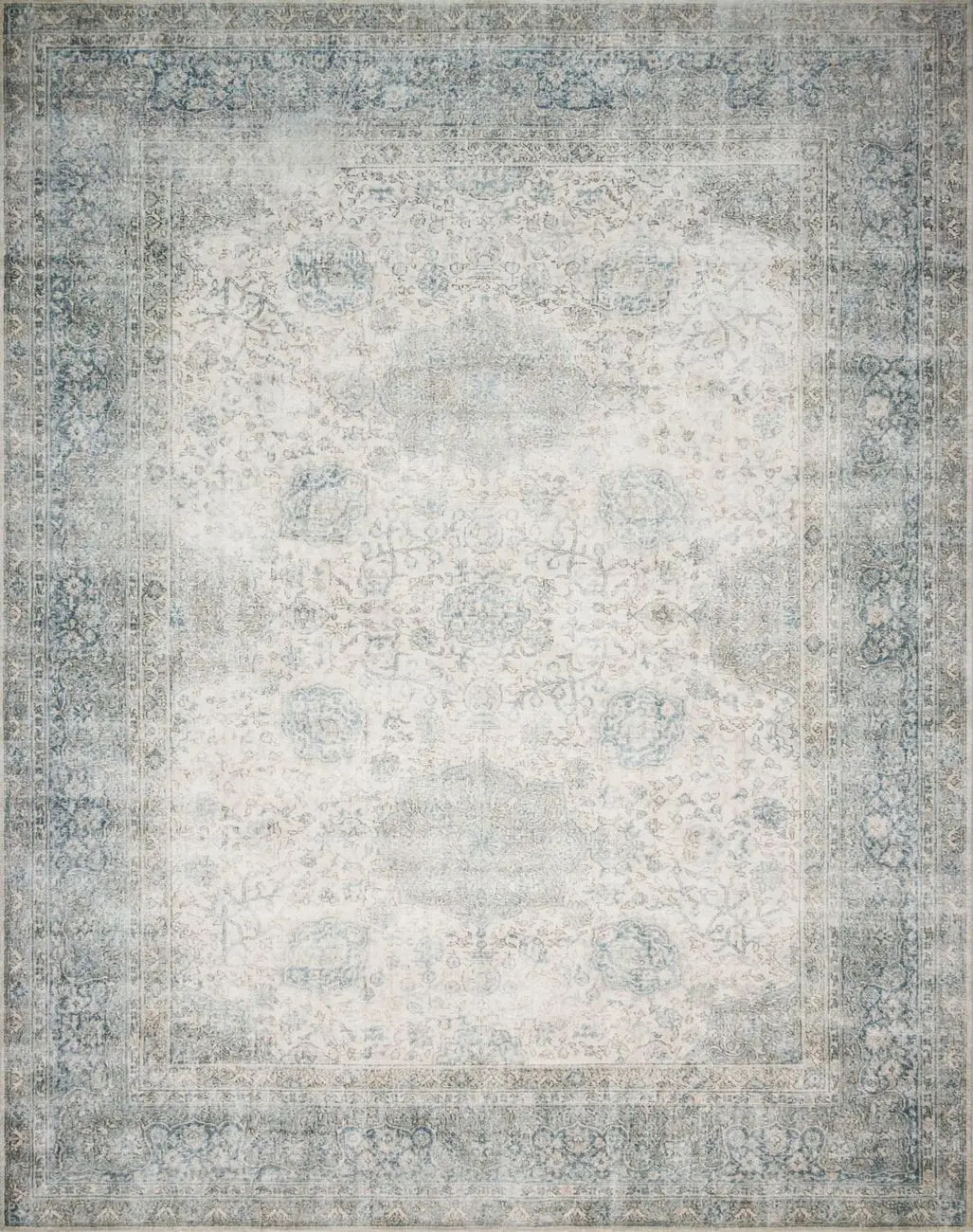 Lucca LF-12 Mist / Ivory Cotton Rug