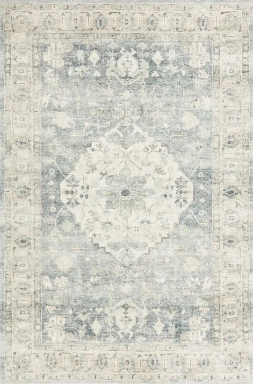 Rosette Blue Rug