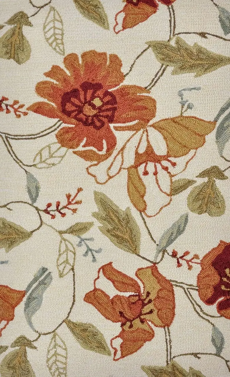 Summerton SSC01 Ivory Floral Synthetic Rug