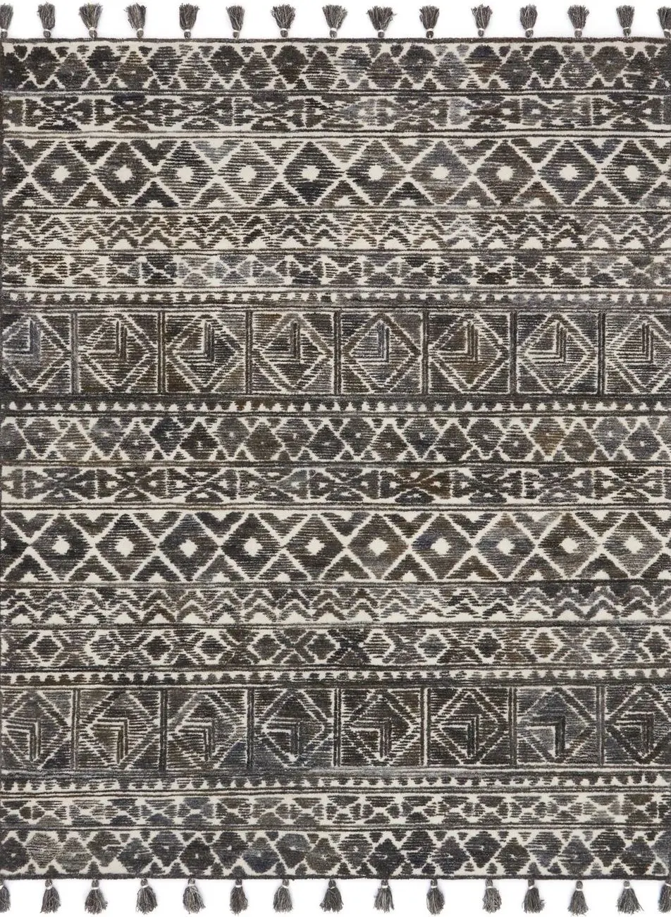 Tersa TK-02 Ivory / Charcoal Abstract Rug