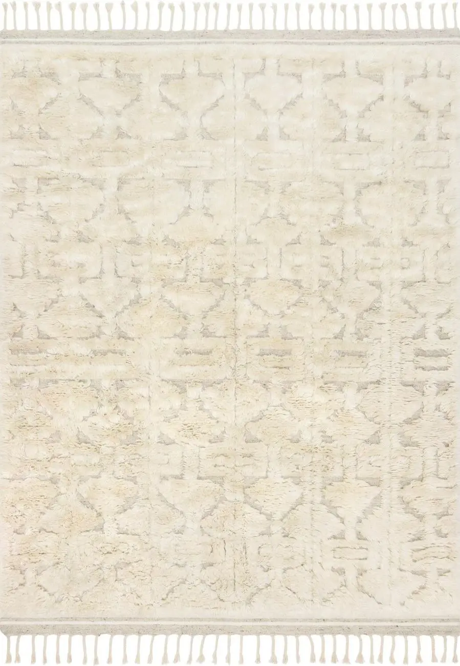 Modern Loom Hygge YG-03 Oatmeal / Ivory Wool Shag Rug