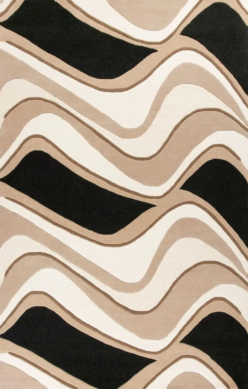 Kas Rugs Eternity 1071 Black/Beige Abstract Rug