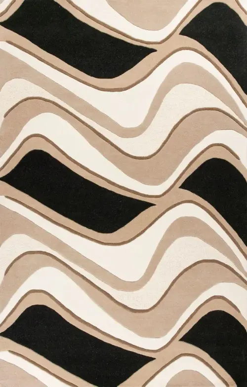 Kas Rugs Eternity 1071 Black/Beige Abstract Rug