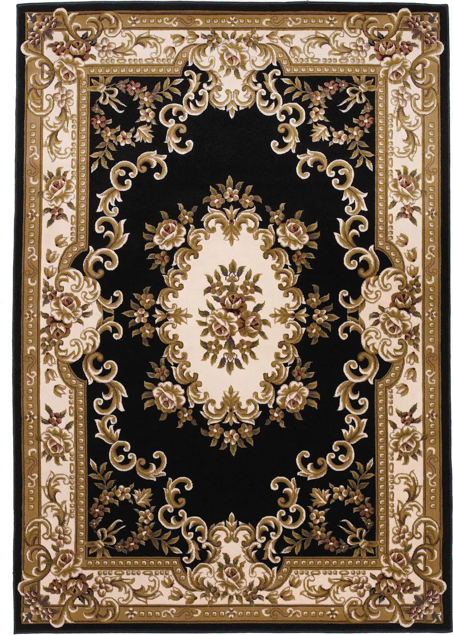Kas Rugs Corinthian 5310 Black Power Loomed Synthetic Rug
