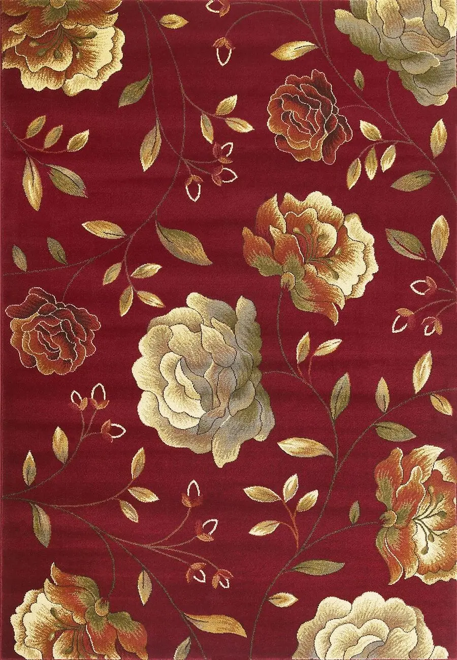Kas Rugs Lifestyles 5458 Red Floral Rug