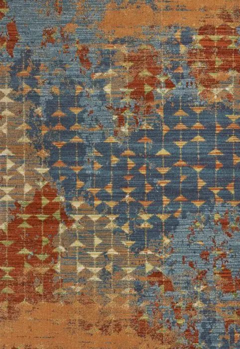Kas Rugs Illusions 6208 Blue/Coral Rug