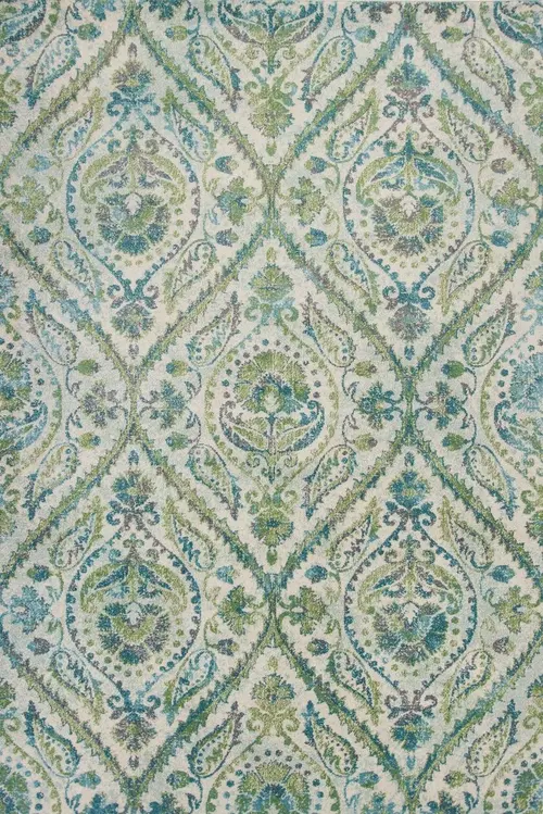 Kas Rugs Stella 6256 Ivory/Teal Rug