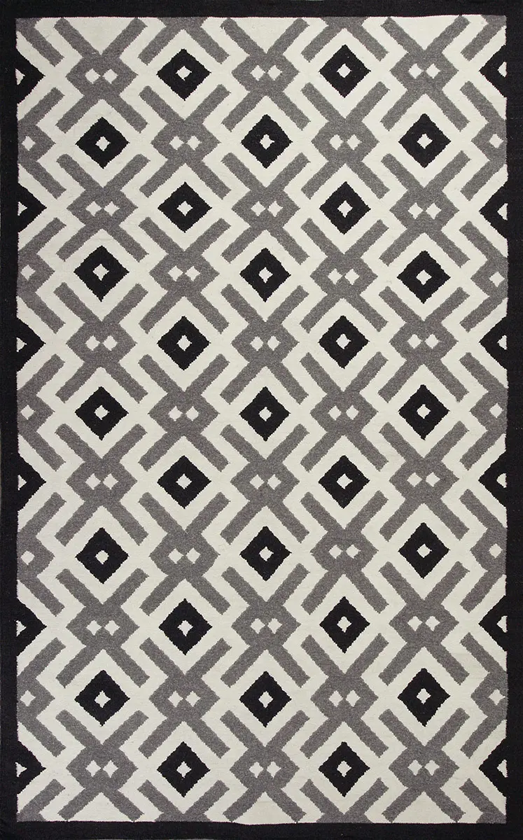 Solstice 4003 Black & White Diamonds Rug