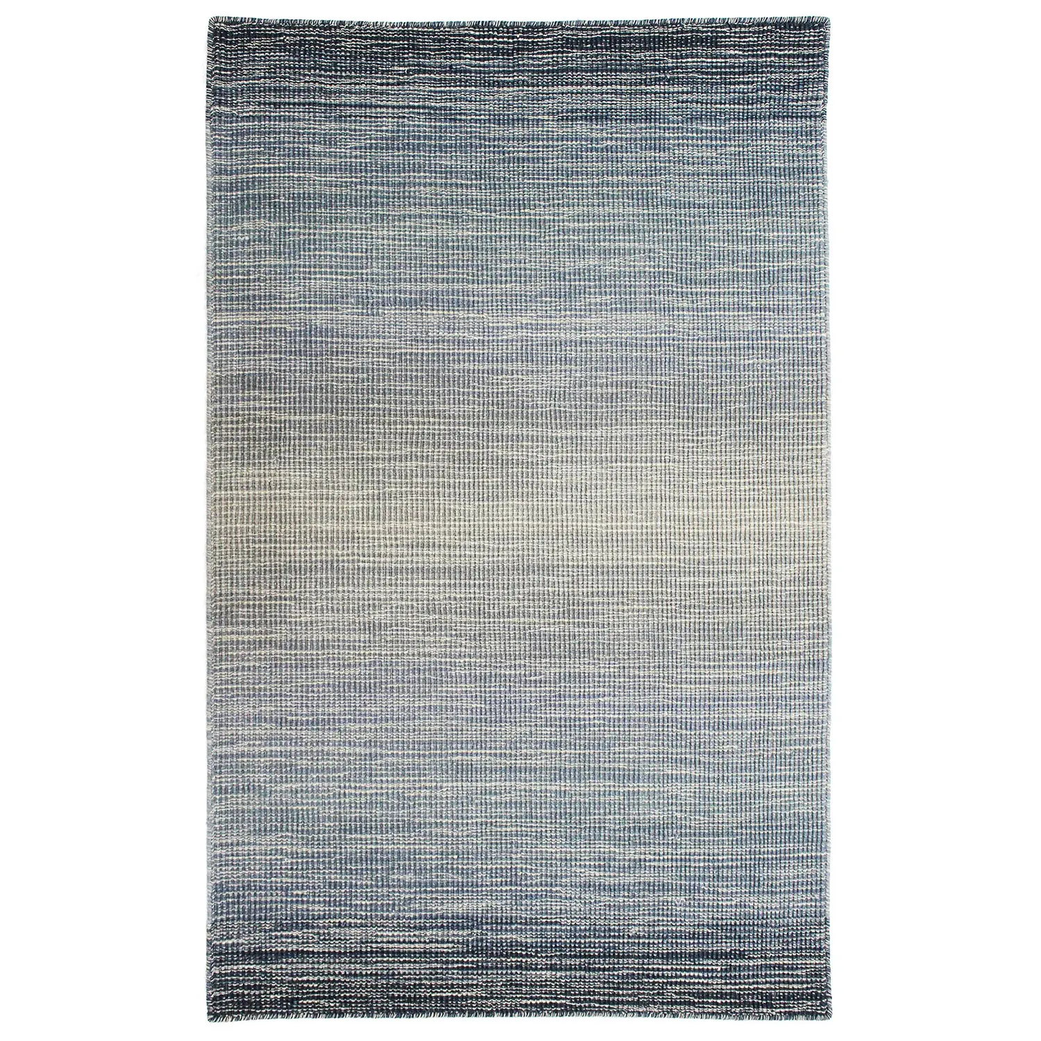 Liora Manne Aruba Plush Wool  Rectangular Indoor Rug-Abstract, Ombre Denim