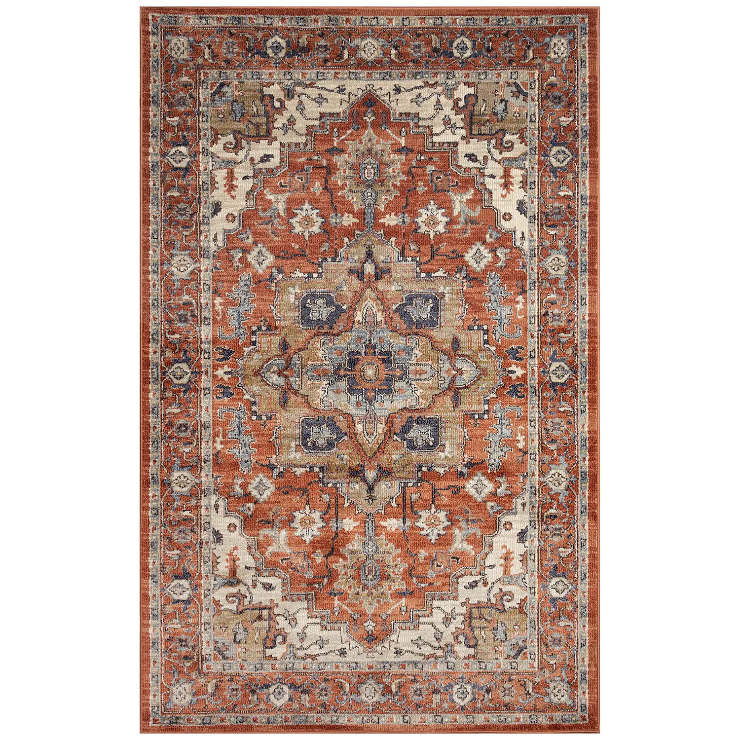 Liora Manne Ariana Low Profile  Indoor  Woven Durable Rug- Heriz Clay
