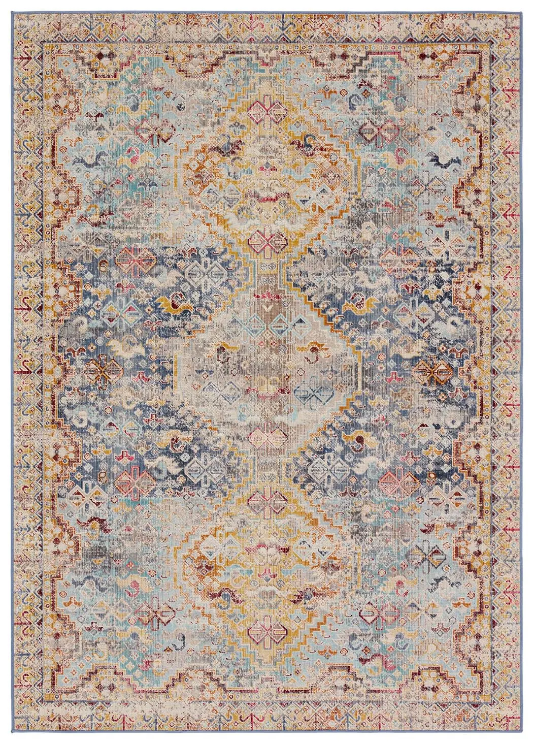Vibe by Jaipur Living Esquire Indoor/Outdoor Medallion Blue/ Mulitcolor Runner Rug