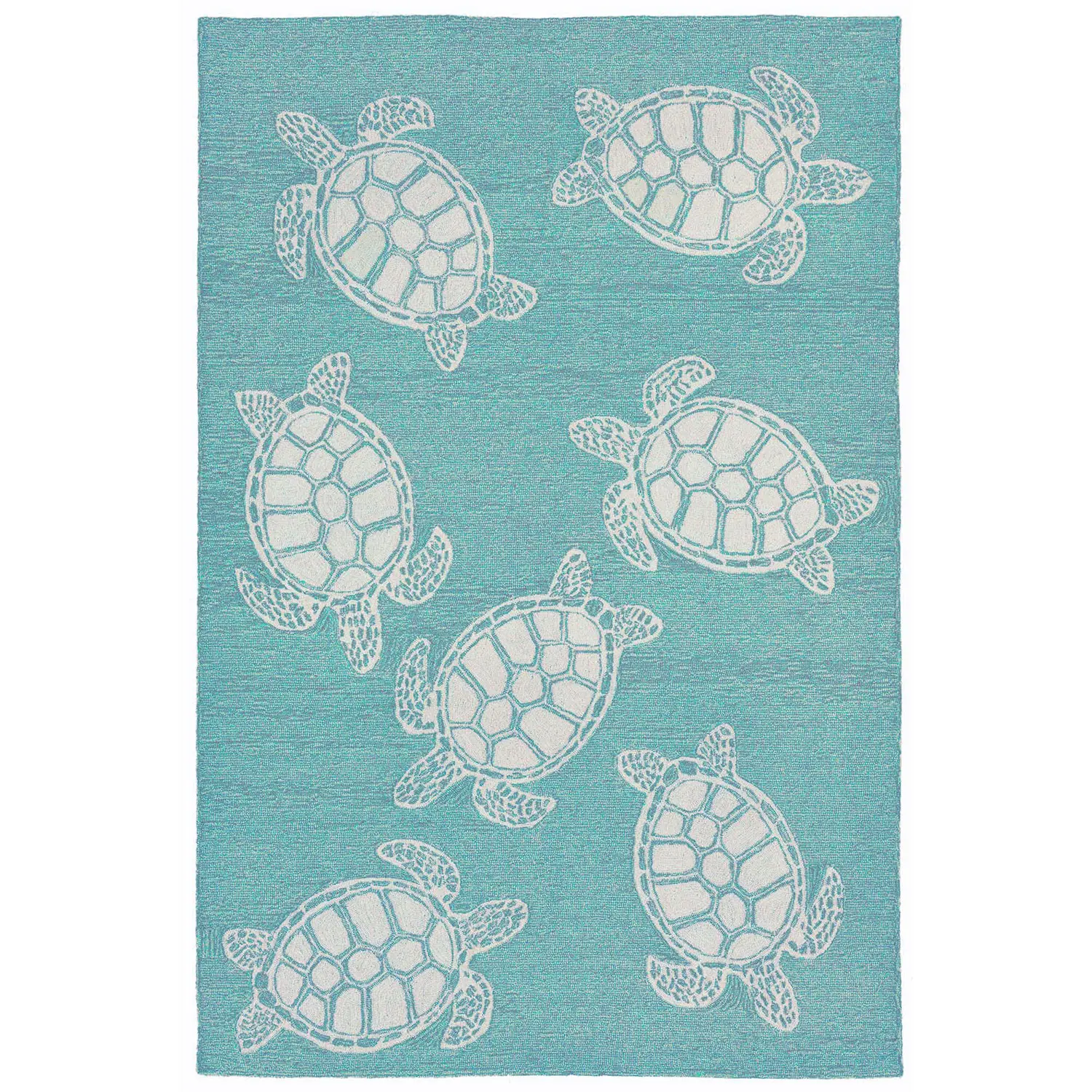 Liora Manne Capri Indoor/Outdoor Durable Hand-Tufted  UV Stabilized Rug- Turtle Aqua