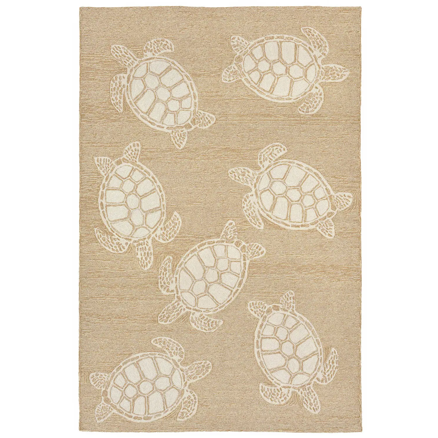 Liora Manne Capri Indoor/Outdoor Durable Hand-Tufted  UV Stabilized Rug- Turtle Neutral