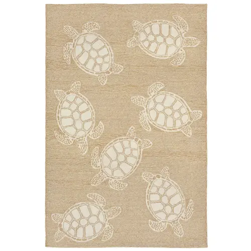 Liora Manne Capri Indoor/Outdoor Durable Hand-Tufted UV Stabilized Rug- Turtle Neutral