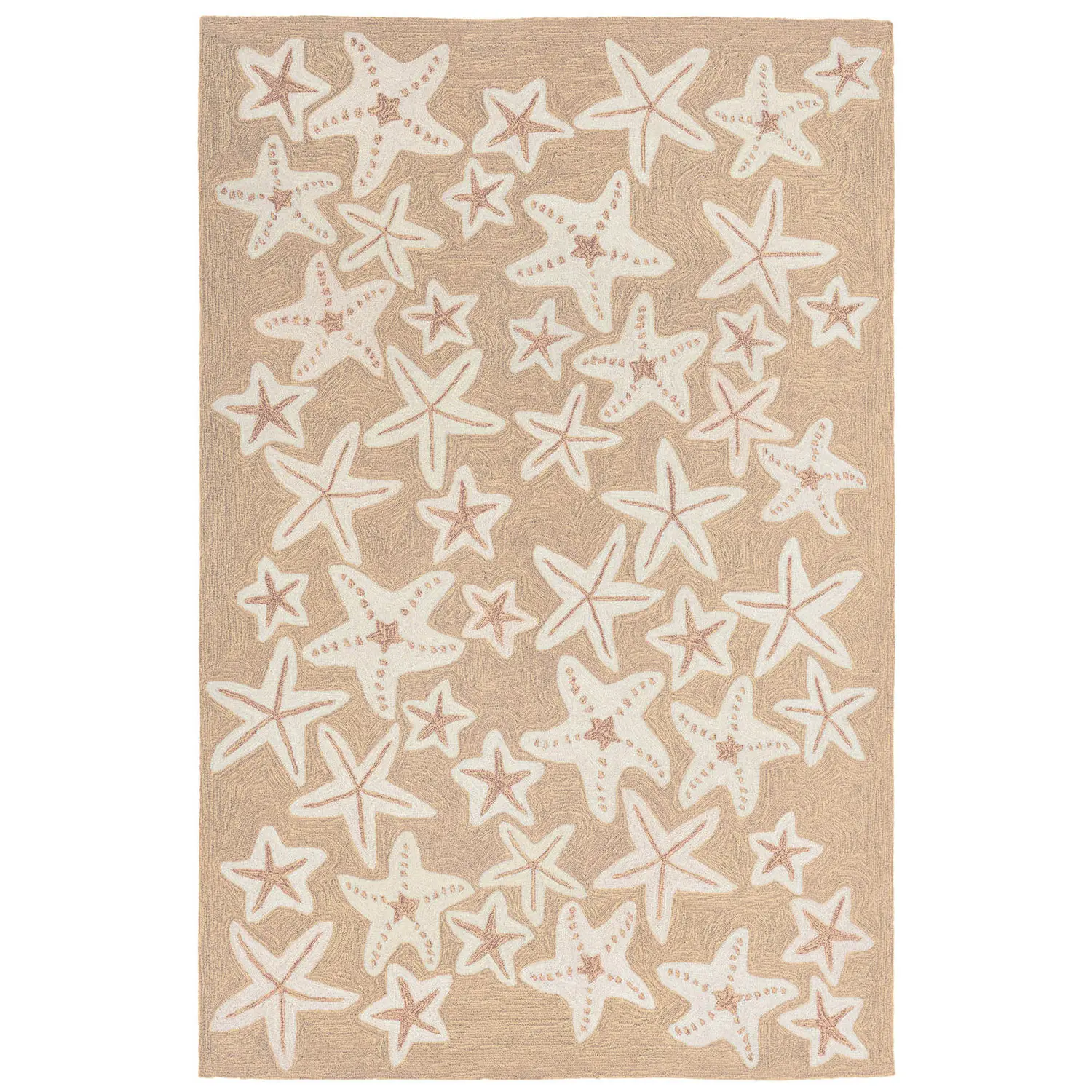 Liora Manne Capri Indoor/Outdoor Durable Hand-Tufted  UV Stabilized Rug- Starfish Neutral