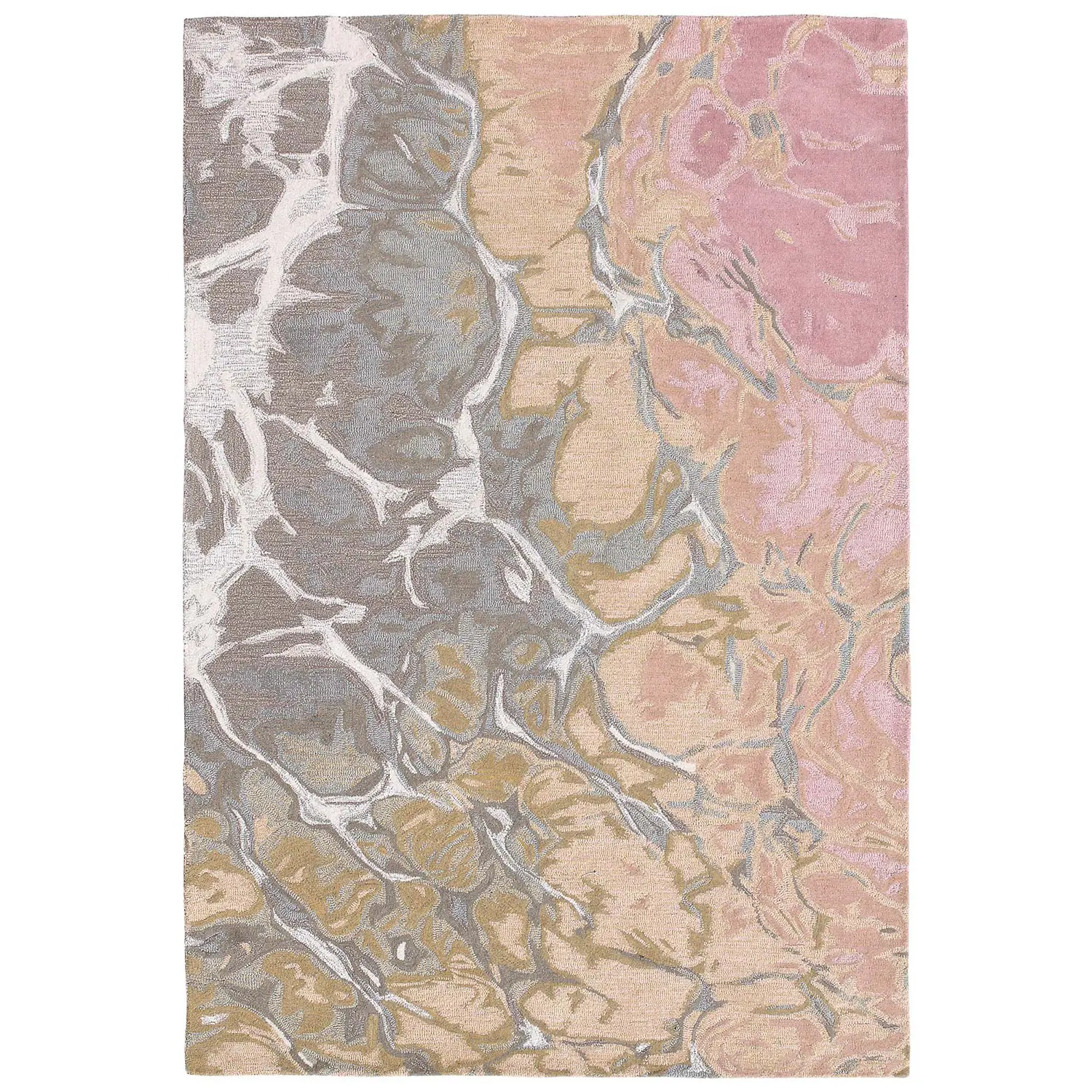 Liora Manne Corsica Plush Wool  Rectangular Indoor Rug-Abstract, Water Blush