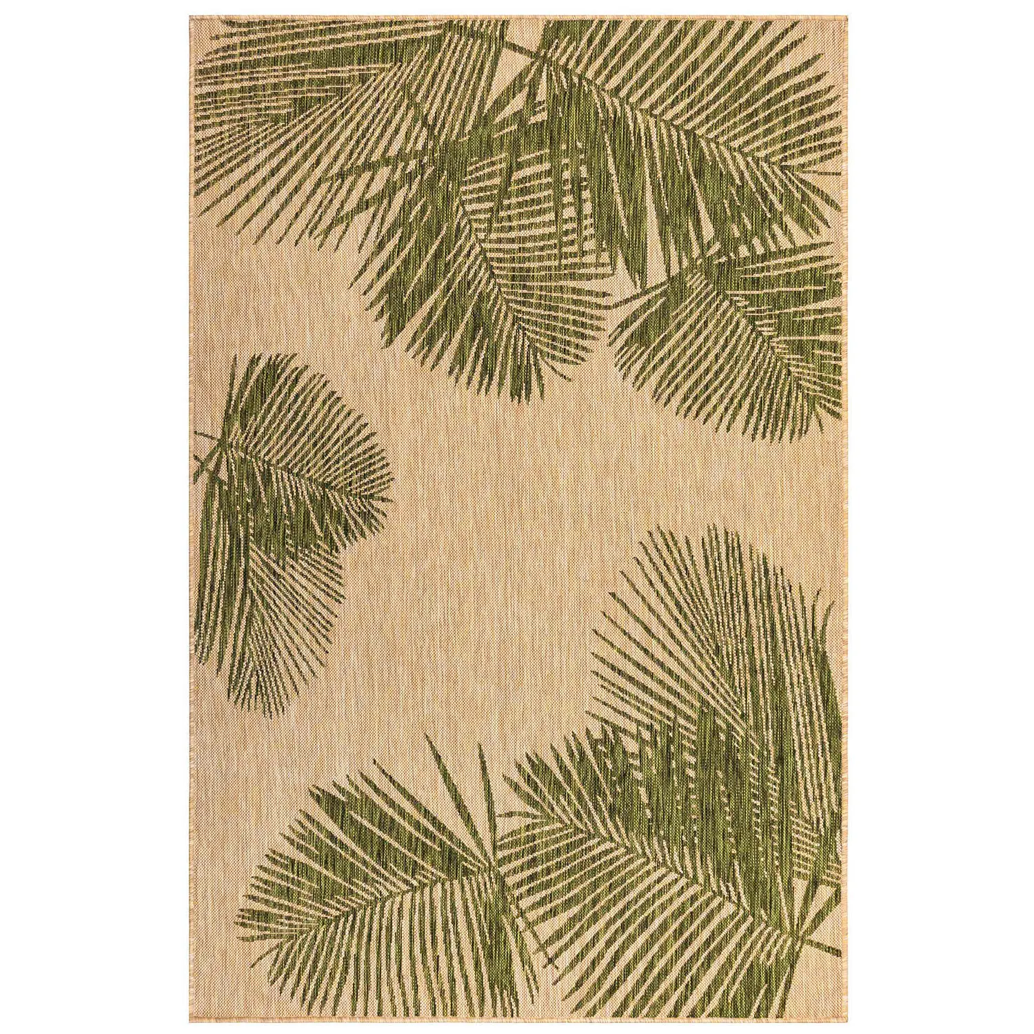 Liora Manne Carmel Low Profile  Easy Care Indoor/Outdoor Woven Rug- Palm Green
