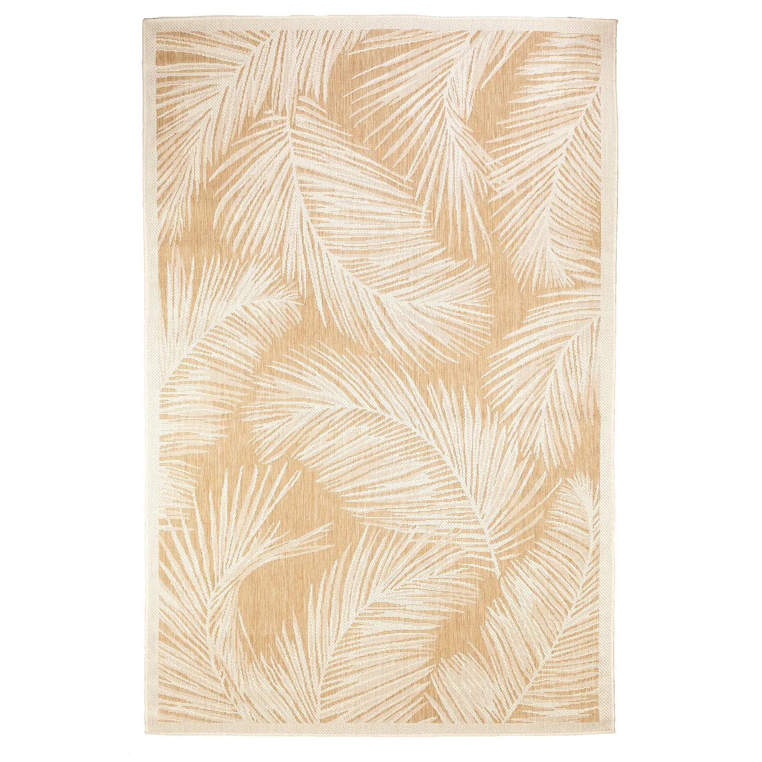 Liora Manne Carmel Low Profile  Easy Care Indoor/Outdoor Woven Rug- Fronds Sand