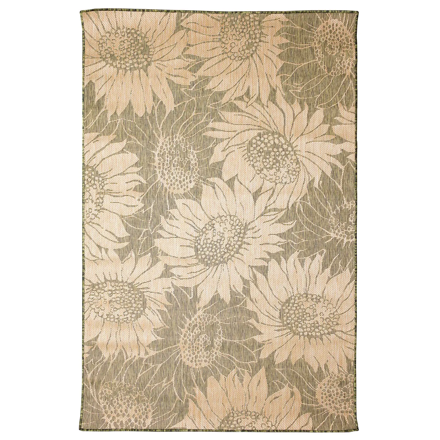Liora Manne Carmel Low Profile  Easy Care Indoor/Outdoor Woven Rug- Sunflower Field Green