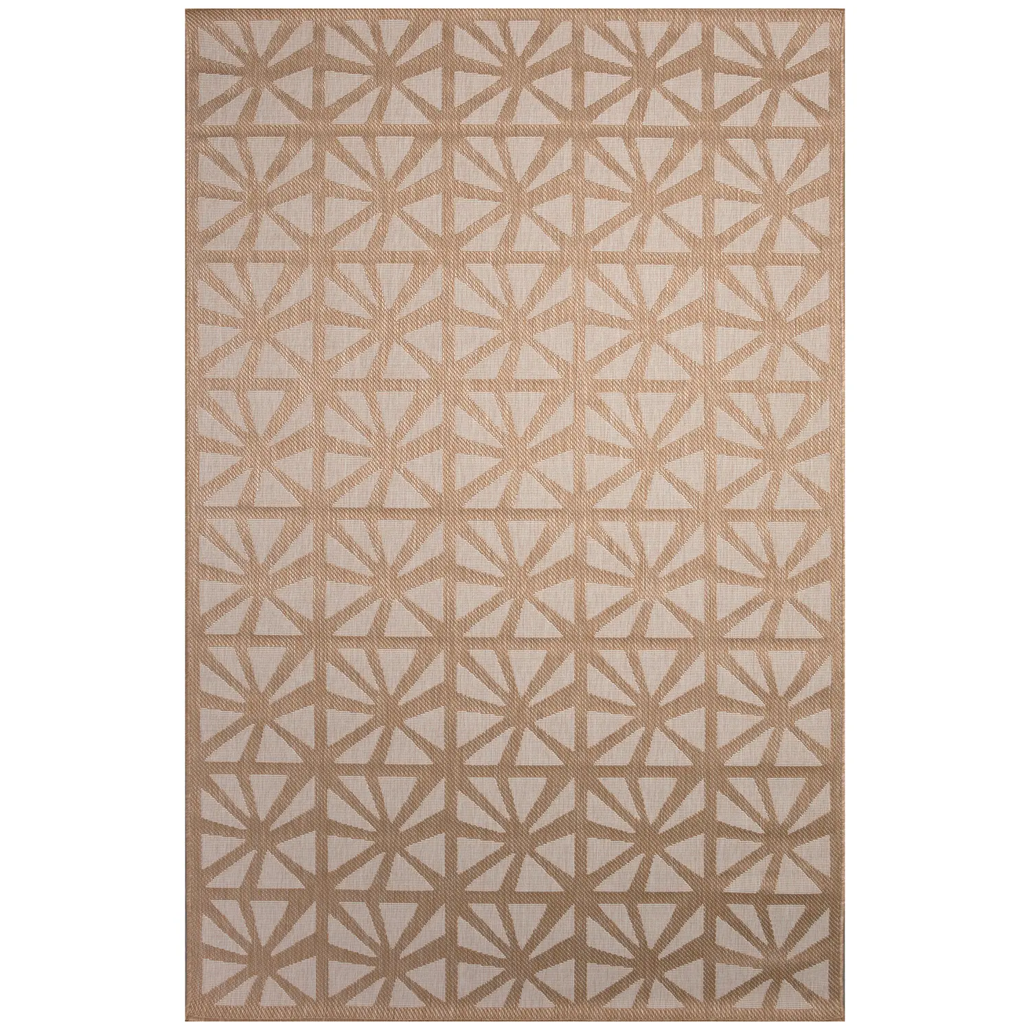 Liora Manne Carmel Low Profile  Easy Care Indoor/Outdoor Woven Rug- Tonga Tile Sand
