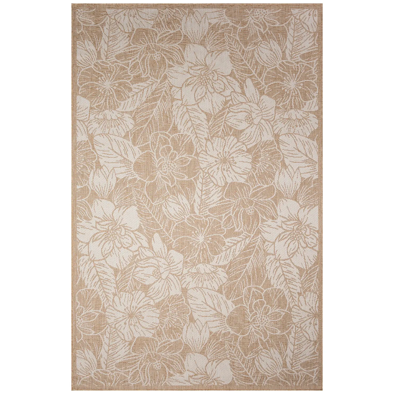 Liora Manne Carmel Low Profile  Easy Care Indoor/Outdoor Woven Rug- Botanical Sand