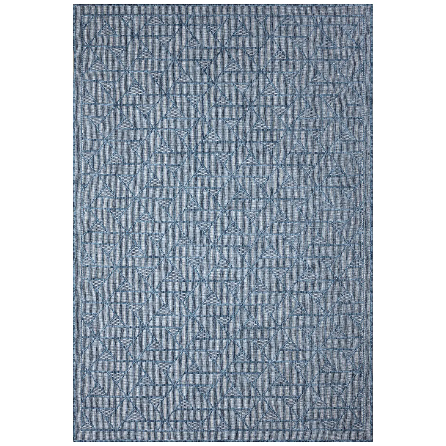 Liora Manne Carmel Low Profile  Easy Care Indoor/Outdoor Woven Rug- Pyramid Aqua