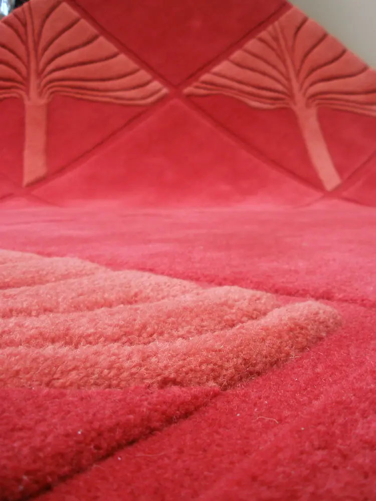 Leaf Vein Watermelon Rug