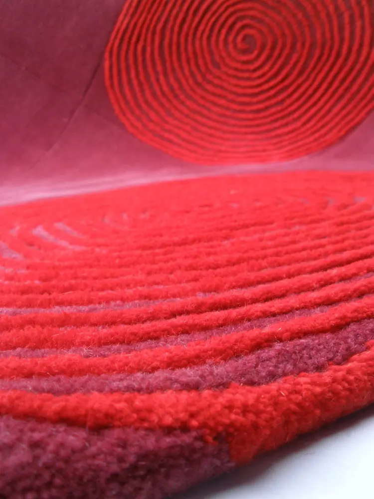Spirals Red Plum Rug