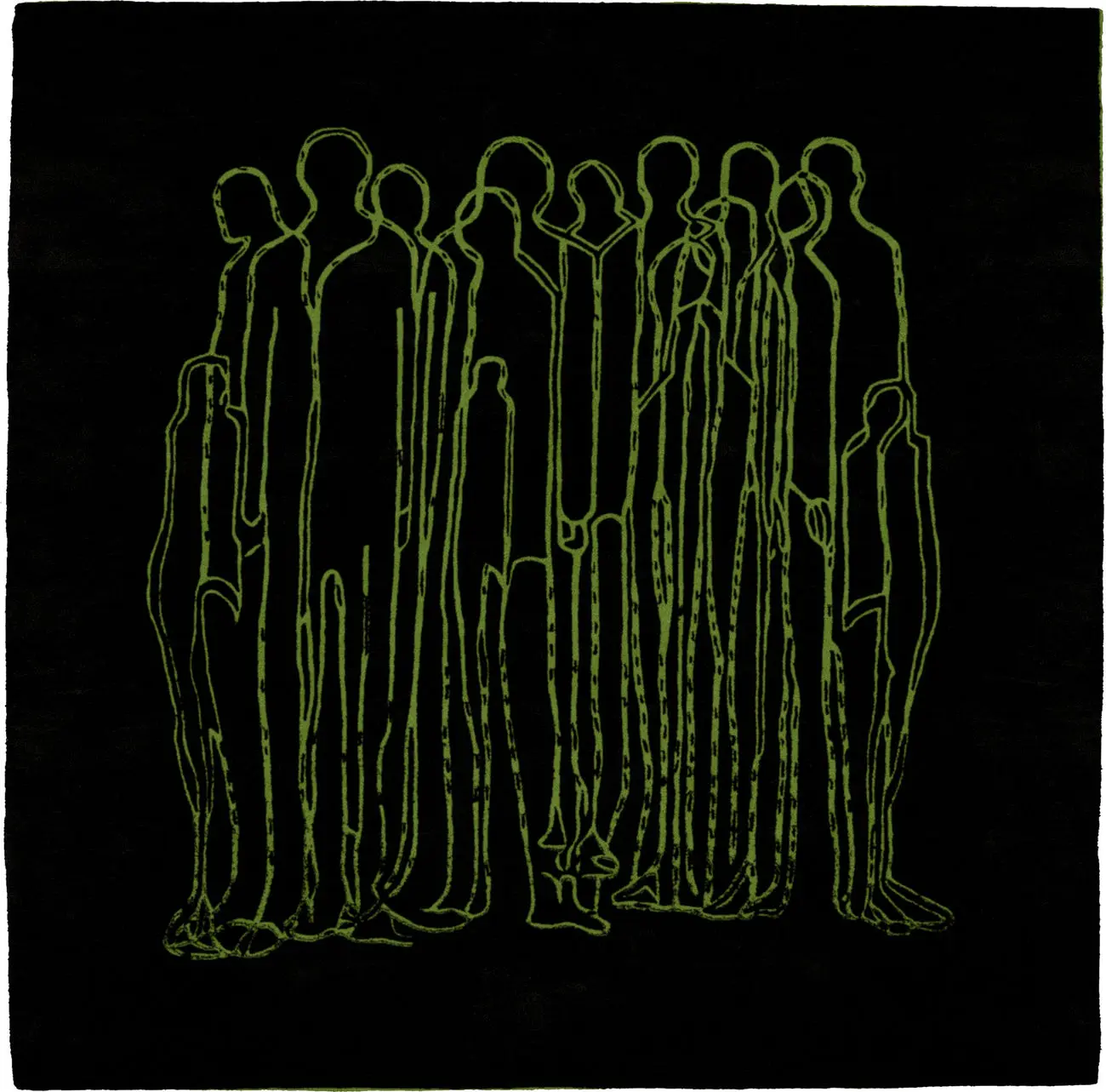 Multitude Black and Green Rug