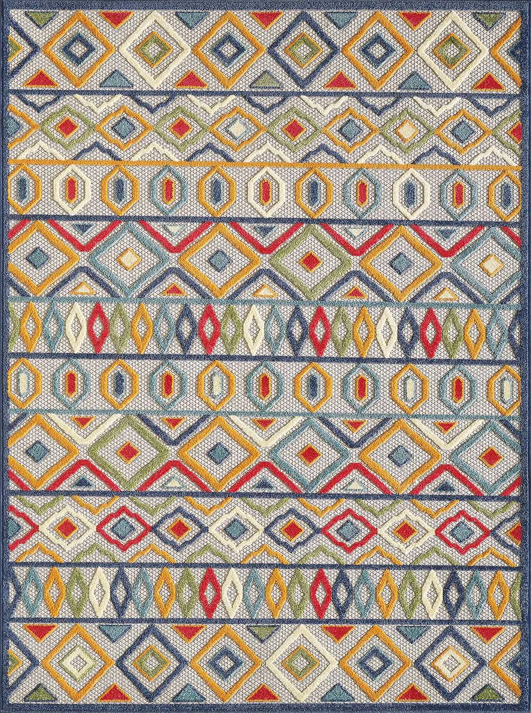 Calla 6928 Ivory/Multi Aztec Area Rug
