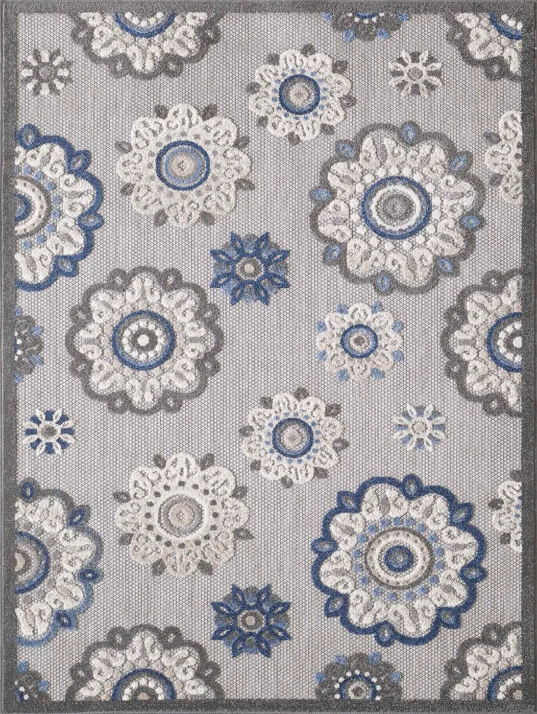 Calla 6932 Grey/Blue Suzani Area Rug