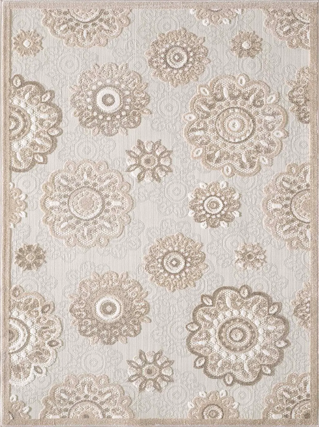Calla 6933 Taupe Suzani Area Rug
