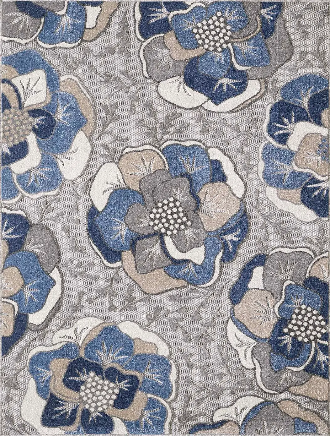 Calla 6935 Grey/Blue Flora Area Rug