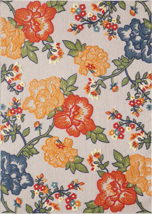 Calla 6937 Ivory Floral Vine Area Rug