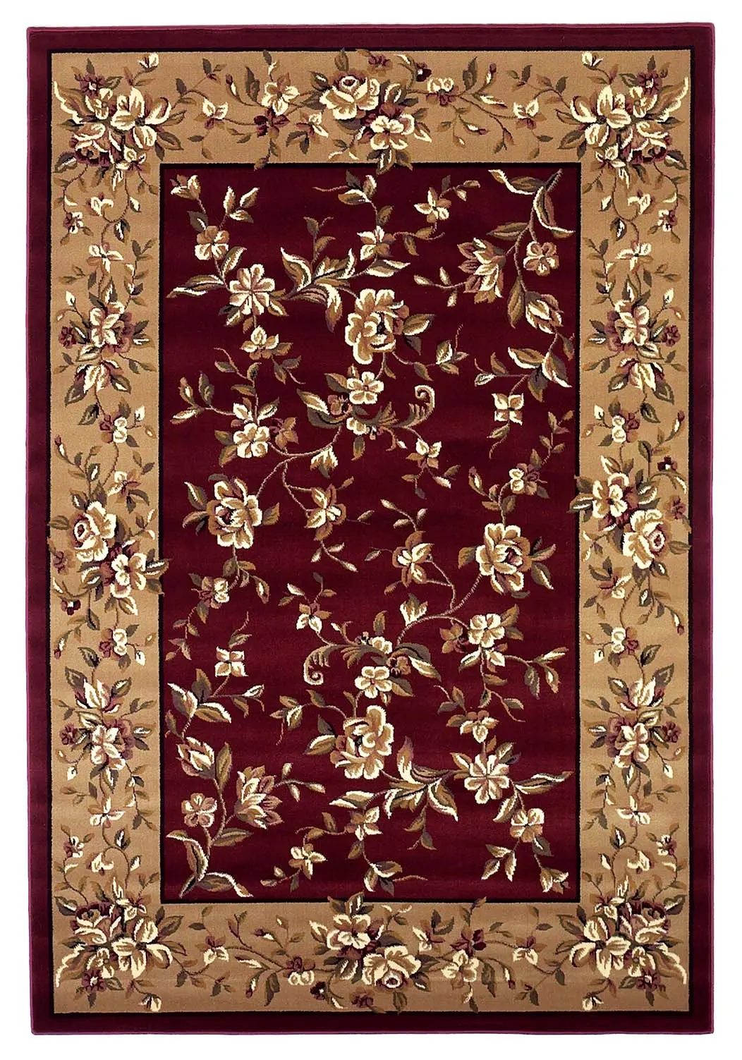 Cambridge 7337 Red/Beige Floral Delight Area Rug Product Image