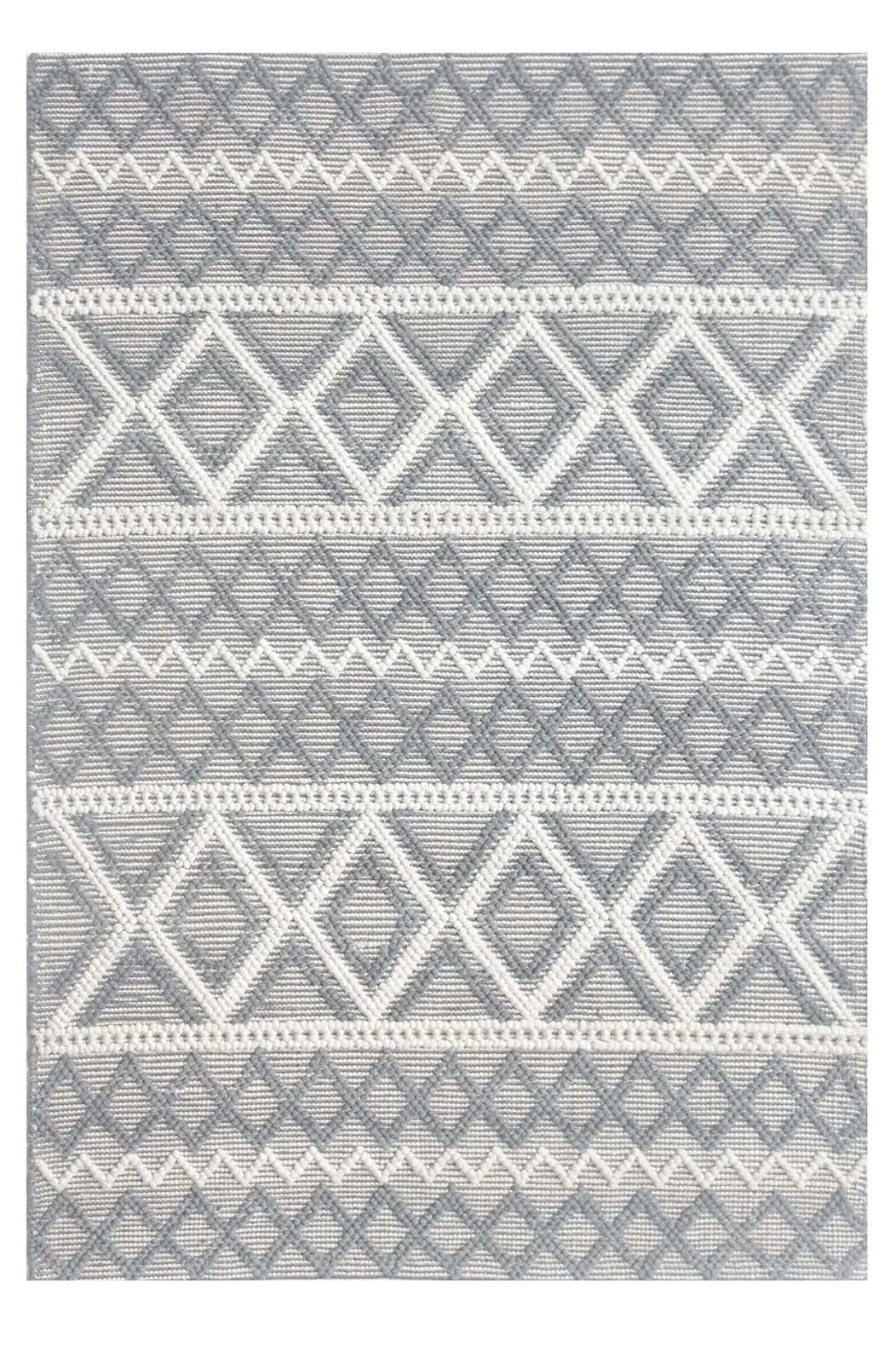 Chloe 7725 Grey Ivory Boho Area Rug