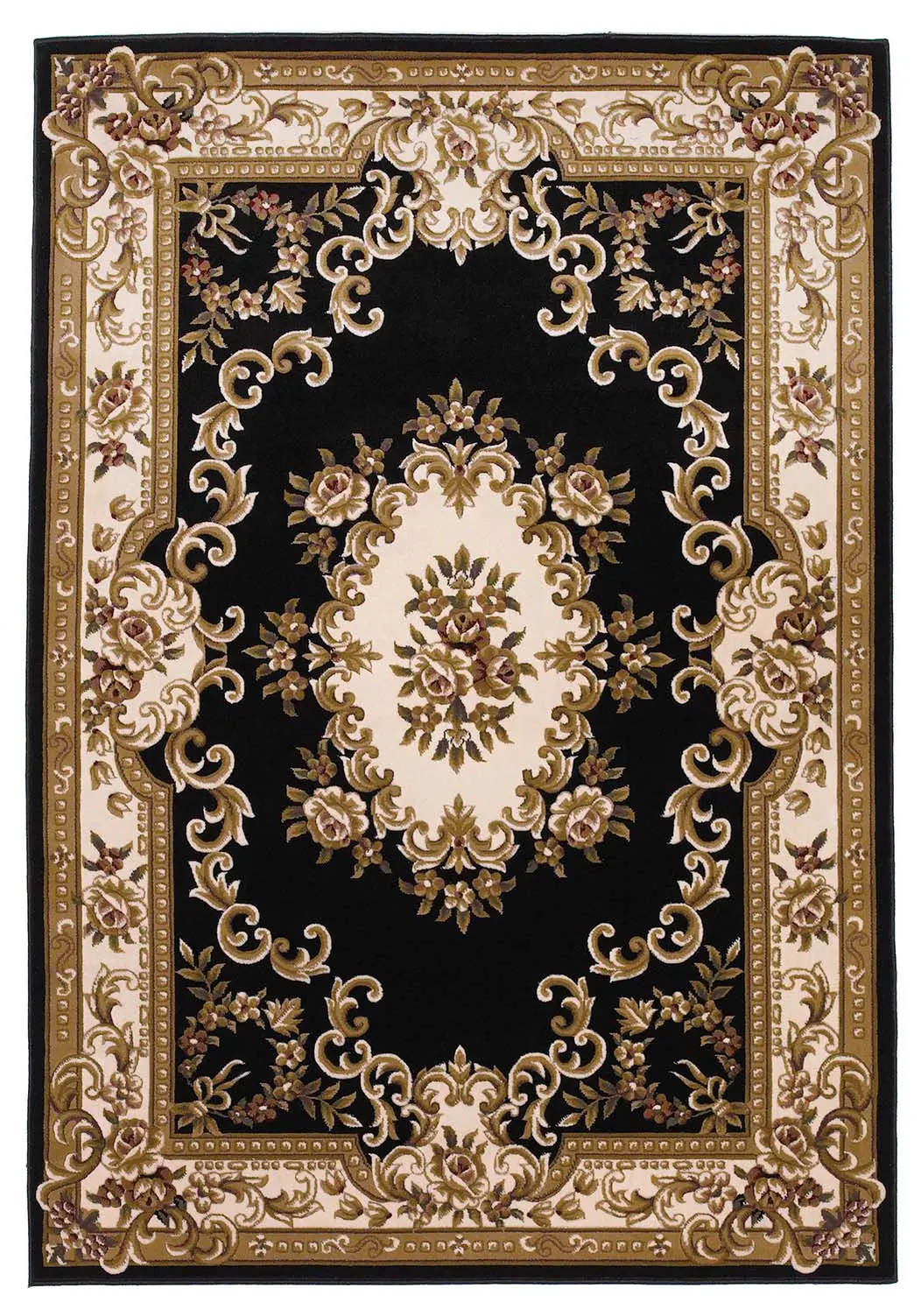 Corinthian 5310 Black/Ivory Aubusson Area Rug Product Image