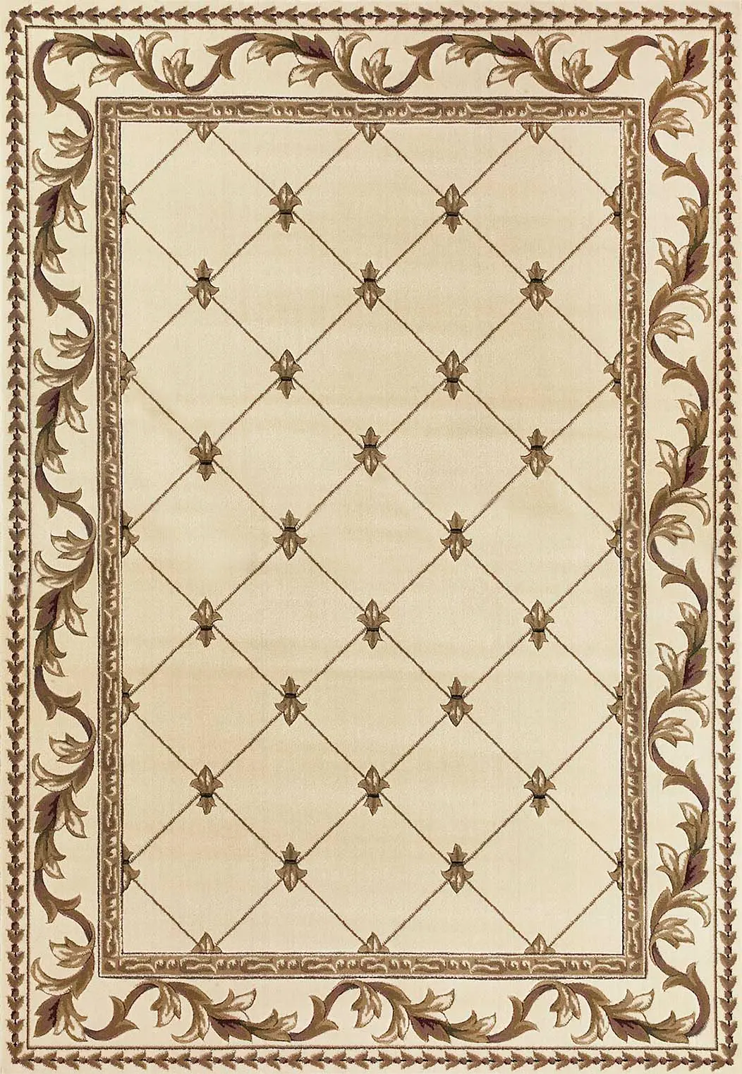 Corinthian 5318 Ivory Fleur-De-Lis Area Rug